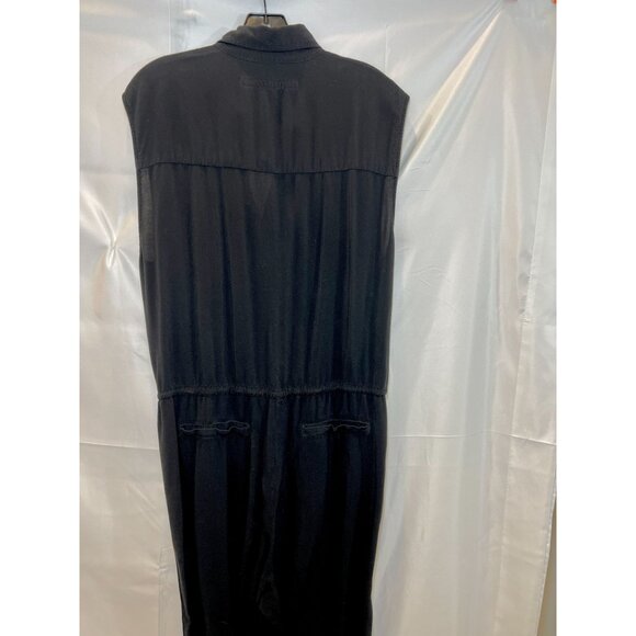 ENZA COSTA Black Sleeveless Challis Utility Drawstring Waist Jumpsuit - Size M - Picture 10 of 15